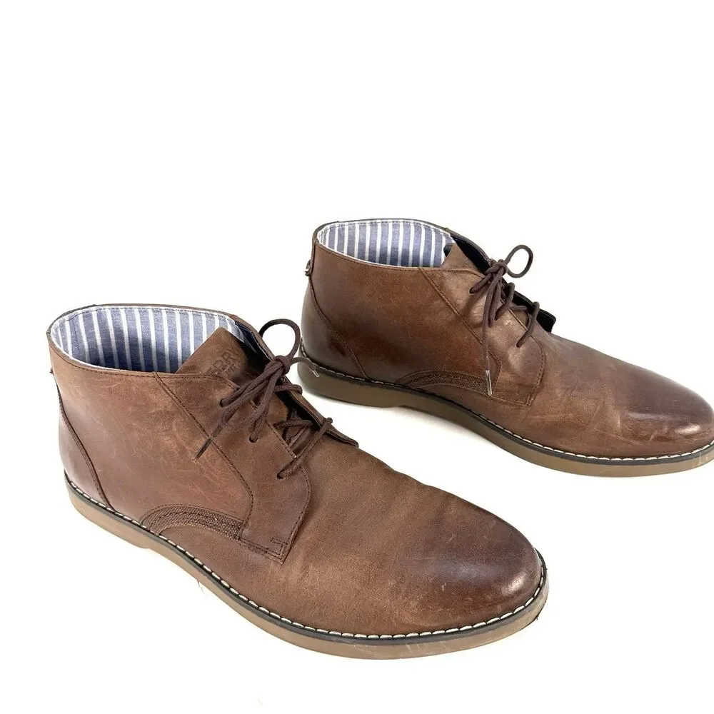 Sperry Top Sider Mens Newman Chukka Brown Leather Boots US Size 11 M US STS23738